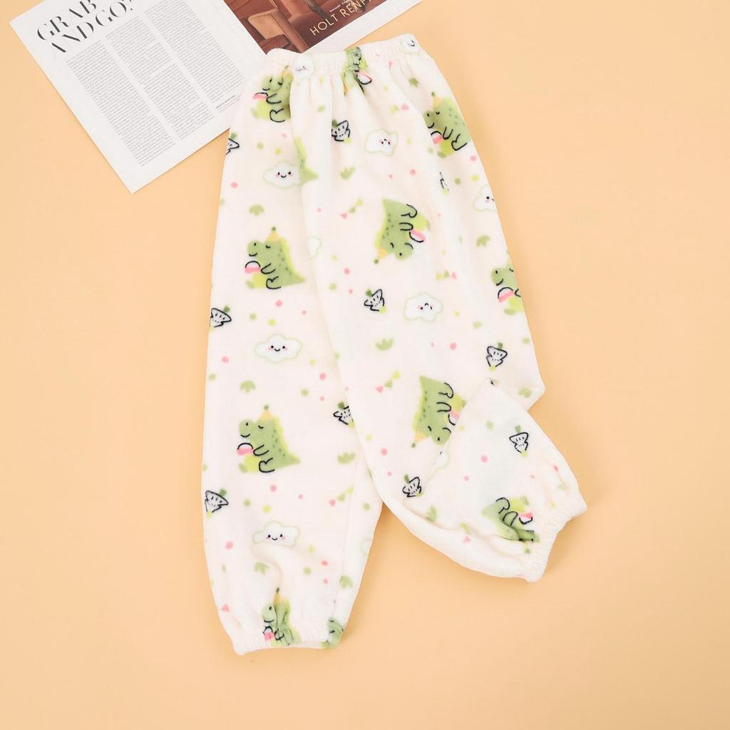 Pantalones de Franela Gruesa para Niños para Dormir y Estar en Casa - Forro Polar de Doble Cara, Puños, Ropa Cálida de Invierno