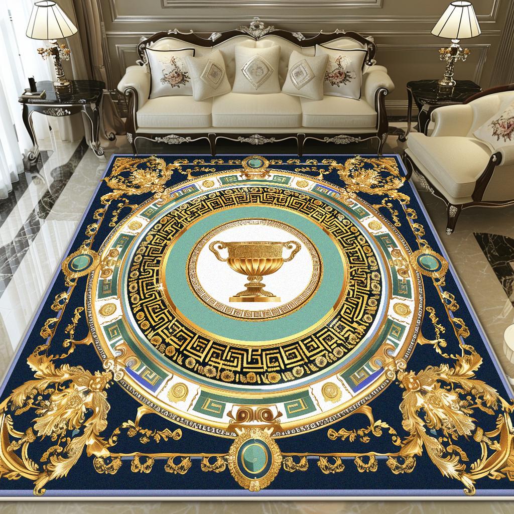 European Style Luxury Living Room Carpet Abstract Decoration Home Large Area Rugs Lounge Bedroom Foldable Plush Floor Mat Sofa