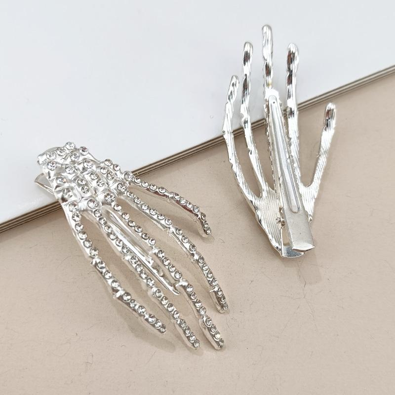 1/2Pcs New Creative Skull Hand Bone Hairpin Gripper Ghost Skeleton Hair Clips Hairclips Bone Claw Hair Accessories Gift Hairclip
