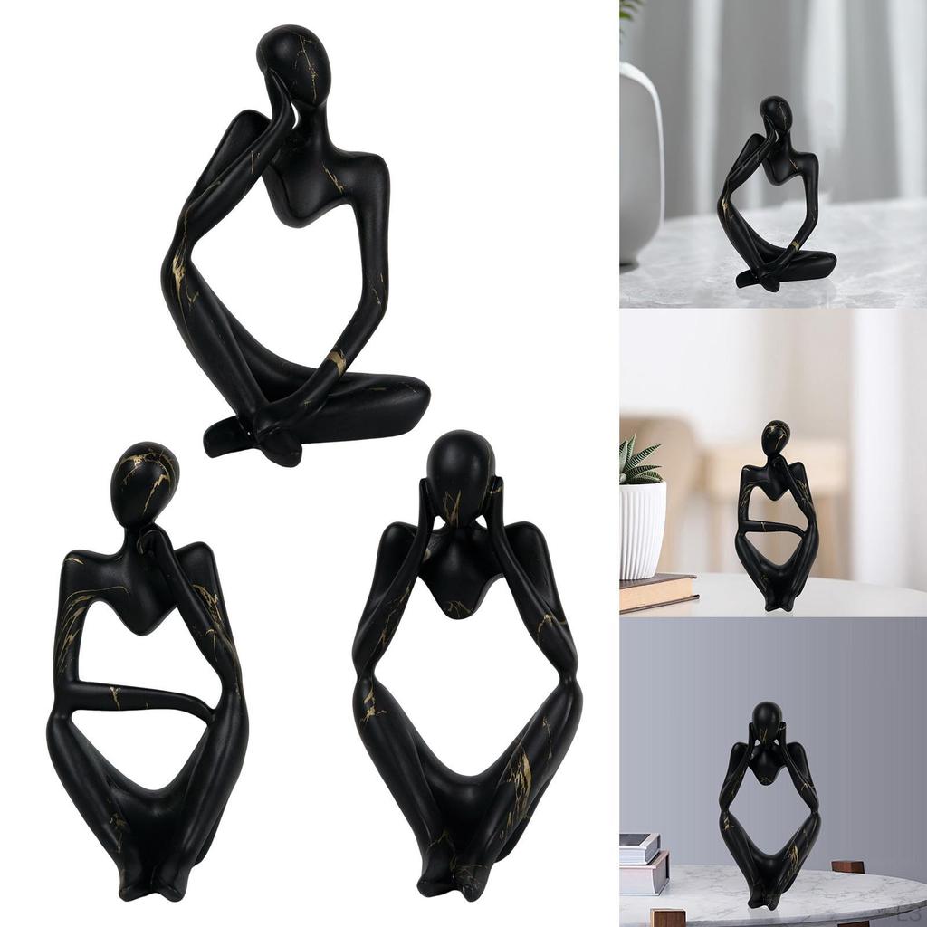 Abstract Thinker Statue Collectible Ornament for Living Room Desk Decoration