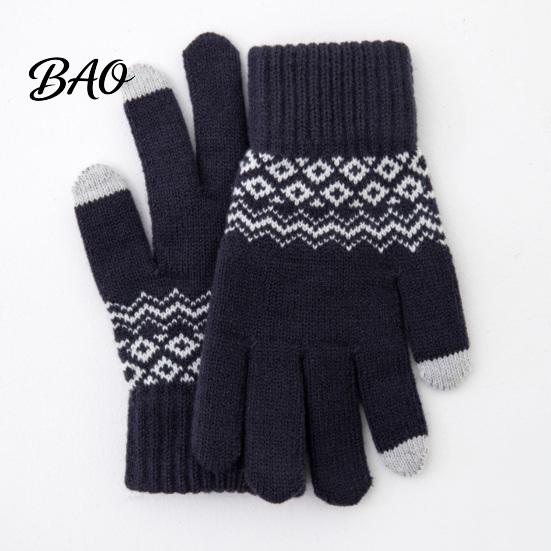 Sensitive Touchscreen Fingertips Gloves for Smartphone Thermal Knit Gloves, Thickened Velvet Lining And Elastic Ribbed Cuffs Comfortable Winter
