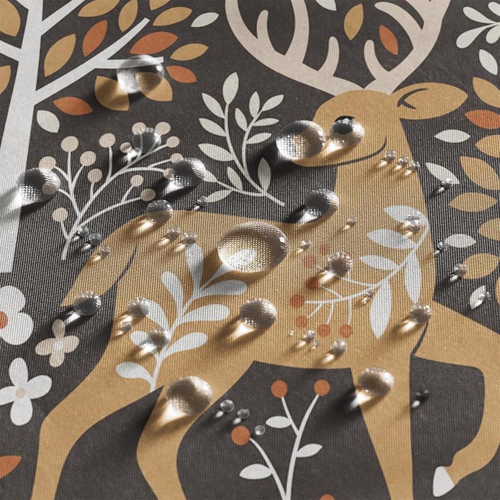 Renaiss Rustic Cabin Shower Curtain Brown Woodland Farmhouse Bath Curtain Hunting Deer Bear Elk Forest Wild Safair Bathroom Decor Animal Shower