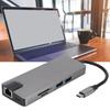 TYPE C Ethernet Hub to USB3.0 x 2 HDMI Memory Card Reading Notebook Office Accessories