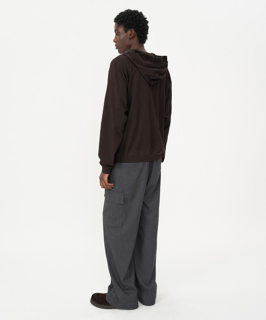 Lightweight Zip-Up Hoodie Brown