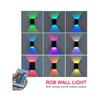 LED RGB Wall Sconce Remote Control Dimmable Color Changing Indoor Light Up Down Wall Mount Lamp For Home Porch Decor Fixture