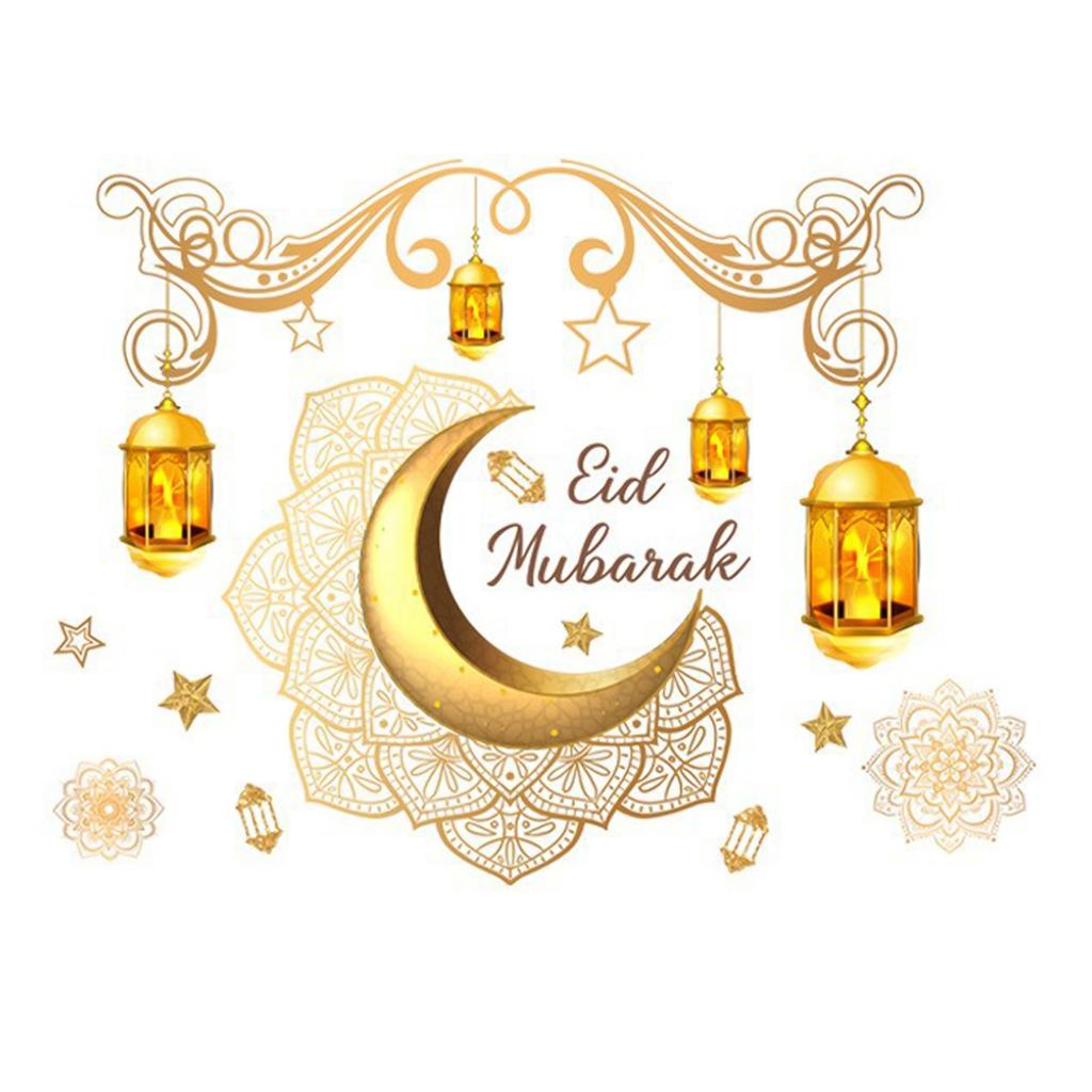 Ramadan Wall Stickers Moon Star Lantern DIY Wall Decal Ramadan Decoration For Home Decor Islamic Muslim Mural Eid Mubarak