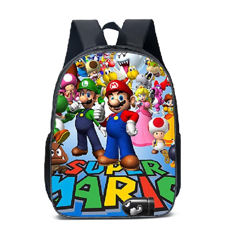 New Arrival Mario Cartoon Backpack For Elementary And Middle School Students Lunch Bag And Pencil Case Included
