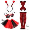2026 Halloween Bee Cosplay Costume Set with Wings, Cloak, Headband, and Glasses for Adults & Children