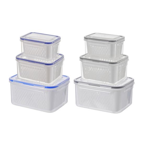 Lebensmittelaufbewahrungsbehälter für den Kühlschrank Obstaufbewahrungsbox mit herausnehmbarem Sieb Kühlschrankorganizer für Salat Beeren Gemüse Frische