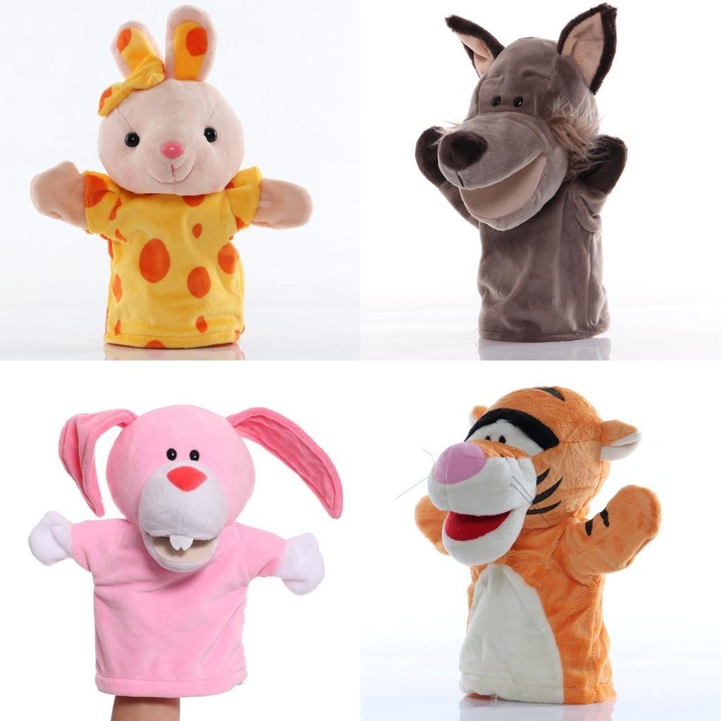 Wholesale Plush Toy Hand Puppet Cartoon Animal Doll With Movable Mouth Interactive Toy For Kindergarten And Parent-child Interaction 25cm Tall
