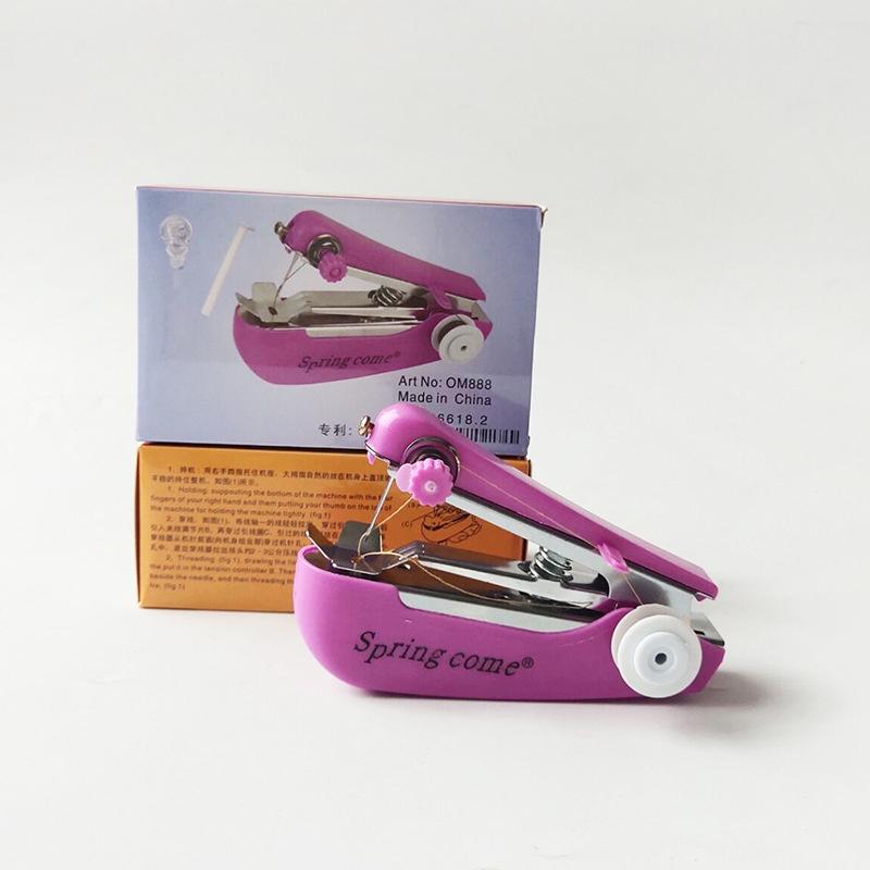 

Домашняя ручная швейная машина портативная для путешествий на открытом воздухе одежда ткани DIY шитье швейный инструмент мини ручная стежковая вышивальная машина красный