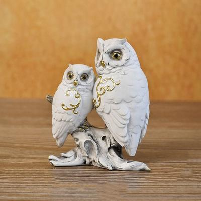 Micro Landscape Resin Owl Ornament Cute Creative Animal Statue Waterproof Vivid Miniature Figurine Sculpture TV Cabinet