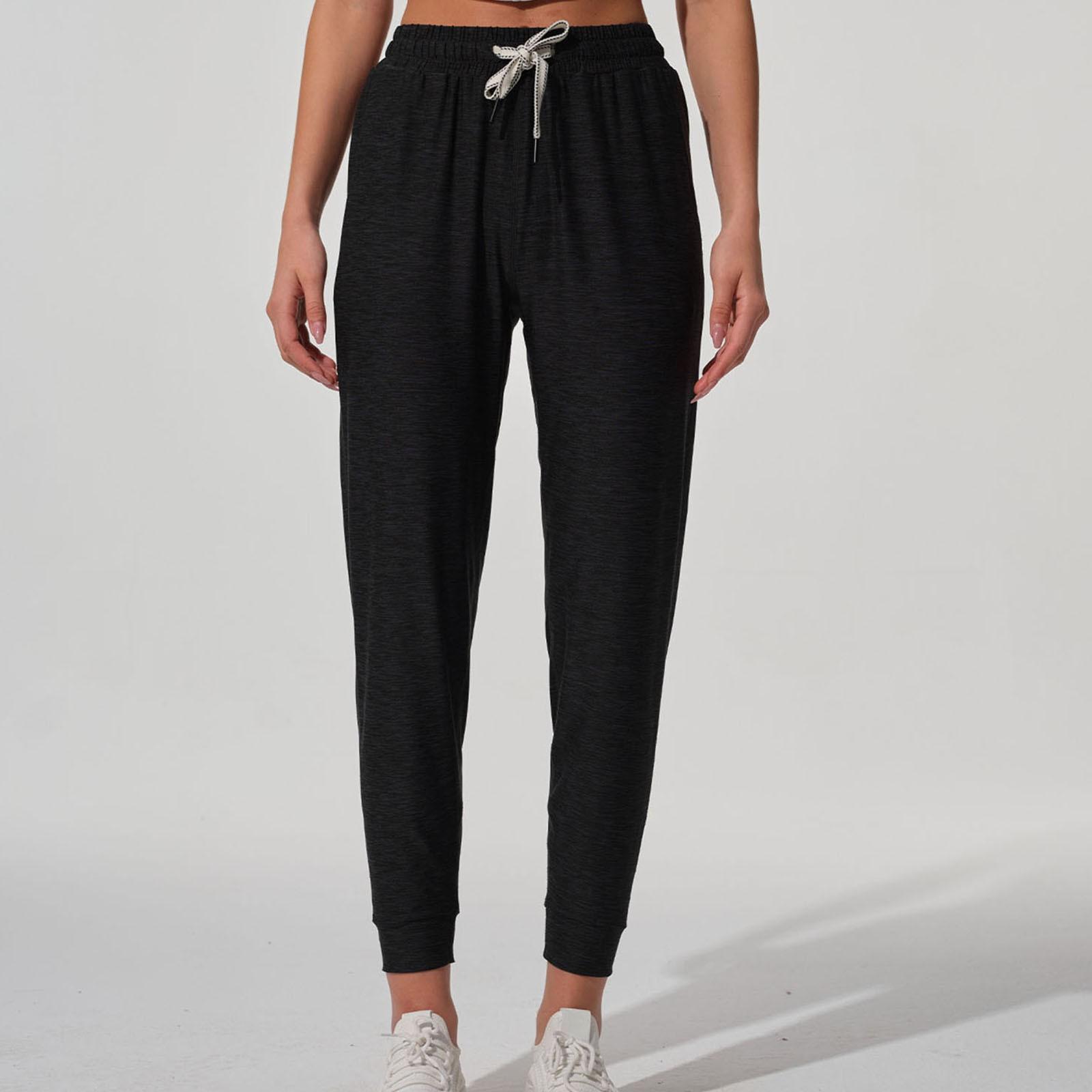 

Women s Slim Fit Lightweight Drawstring Cuffs Basic Casual Sports Pant XL чёрный