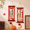 1 Pair Cartoon Pattern New Year Wall Pendant Scroll Traditional 2026 Horse Year Door Hanging Cloth Chinese Style