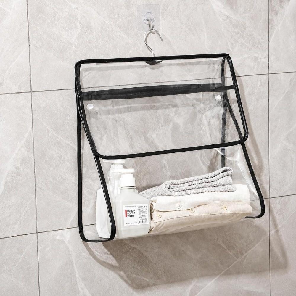 Touchscreen Phone Pocket Hanging Clothes Bag Transparent Garment Bag Shower Essentials
