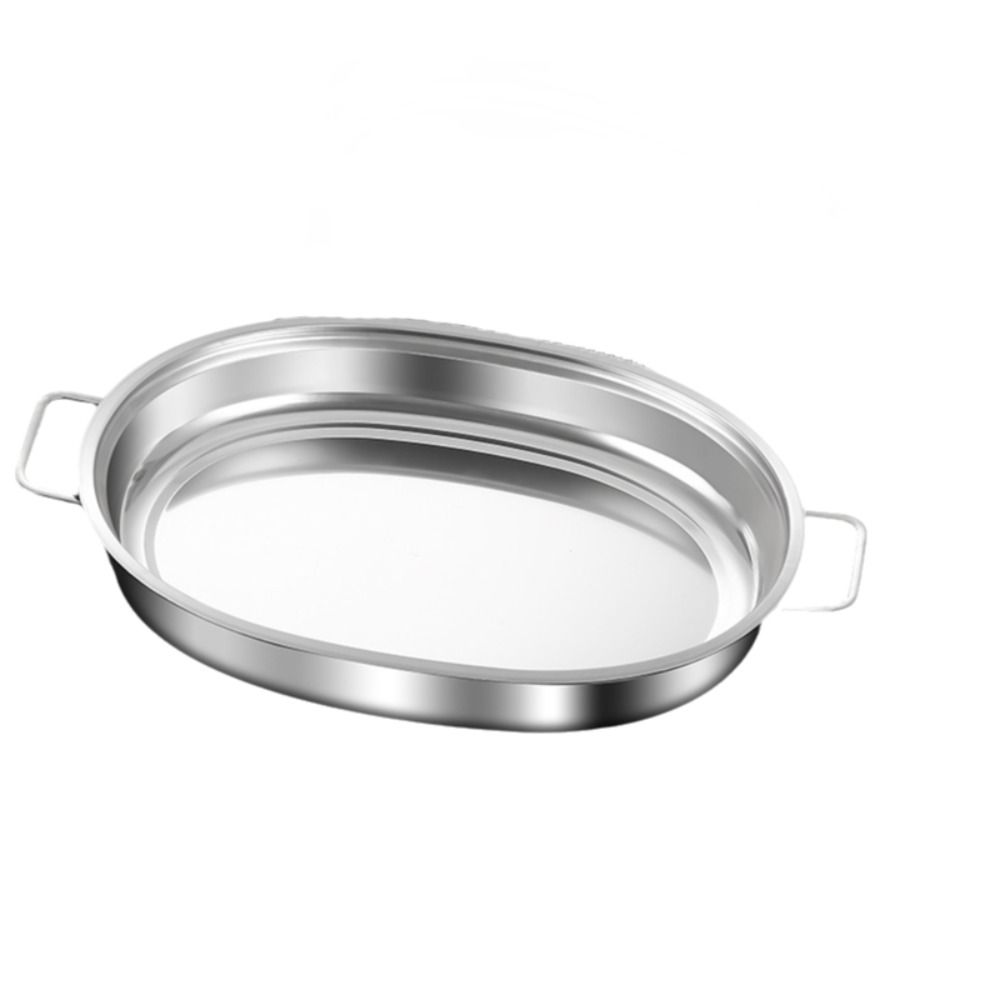 Large Capacity Oval Grilled Fish Pan Stainless Steel Hot Pot Multipurpose Fish Steamer  Home