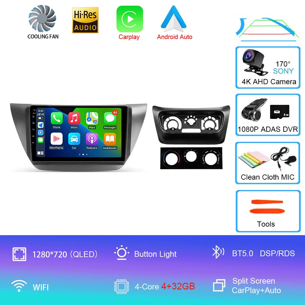 Car Radio Android 14 Carplay For Mitsubishi Lancer 9 CS 2000 2001- 2010 Navigation GPS Multimedia Player WiFi+4G Stereo Video BT