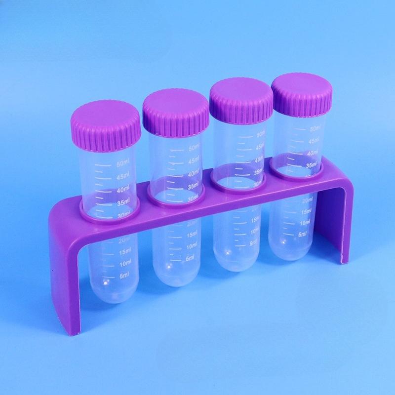 

Test Tubes 4Pcs Test Tubes With Rack Plastic Test Tubes With Caps Science Tubes Bottles Holder For Scientific Experiments