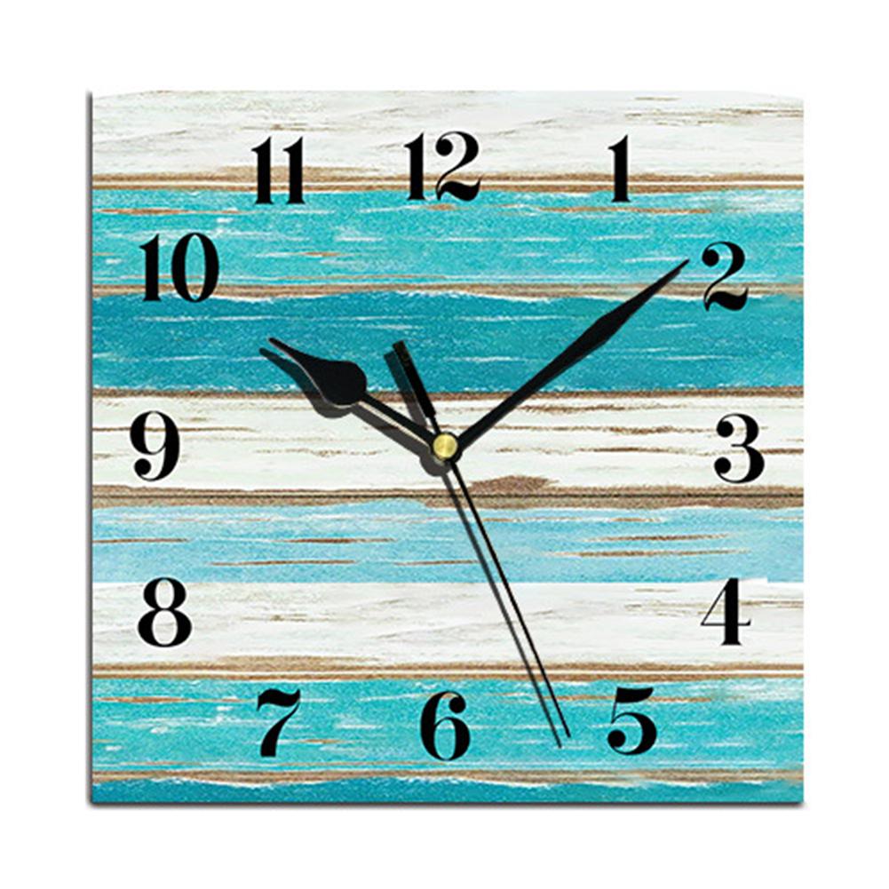 Wooden Square Wall Clocks Silent Non ticking Battery Powered For Home Kitchen Living Room Office Decor
