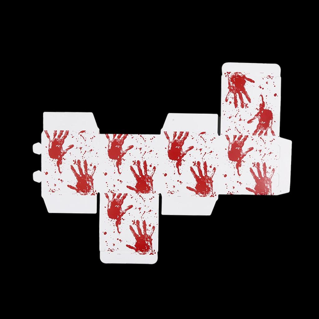 6pcs Festive Candy Snack Carton Environmentally Party Supplies Halloween Candy Boxes with Blood Hand Design for Kids Trick or Treat Party Favor