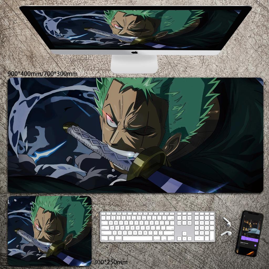 Hohe Auflösung ONE PIECE Leder-Mauspad Luffy Schreibtisch-Pad Rutschfest Wasserdichtes Mauspad Übergroß Jungen Animation E-Sport Spiel Tastatur-Pad