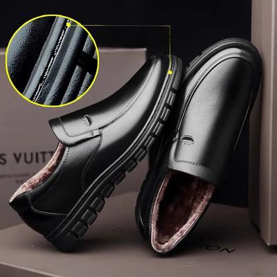 Male Black Leather Shoes Black Slip-On Classic Men's Ankle Boots Casual Business Work Luxury Shoe High Quality Shoes