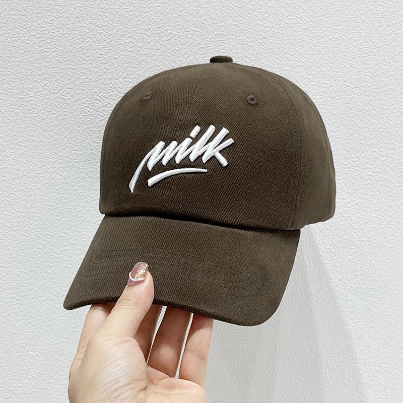 Lightweight Adjustabl Letter Embroidery Baseball Cap, Classic Solid Color Washed Distressed Dad Hat for Women Female