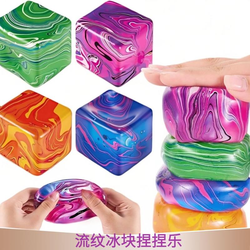 Squishy Geometric Cube Squeezing Balls Fun Pinch Finger Fidget Toy Kids Adults Stress-Relieving Slow Rebound Toy Gifts