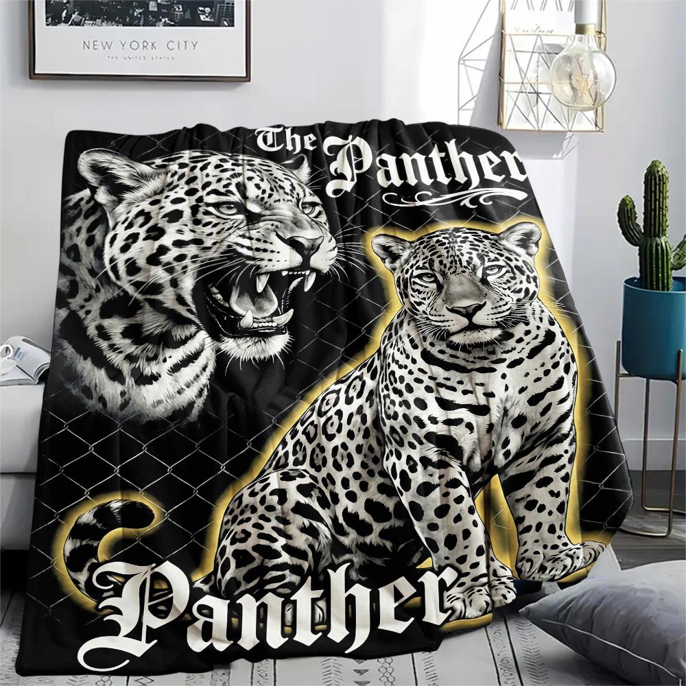 Split Mirror Lion Spider Print Flannel Blanket,High Quality Comfortable for All Seasons,Home Decor,Warmth and Comfort,Perfect for Christmas Gifts