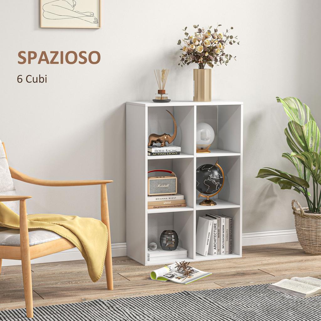 6-Cube Bookshelf - White