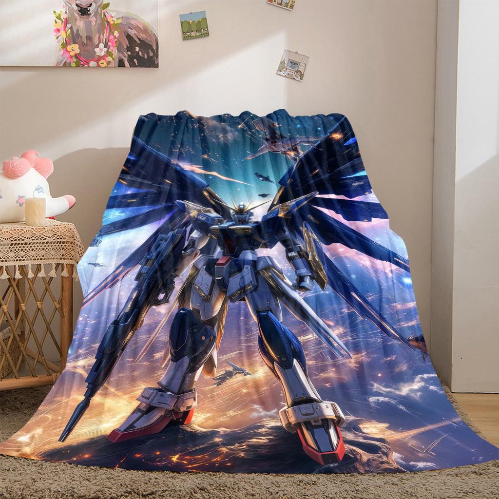 Mobile Suit Gundam Soft Flannel Blanket Lightweight Cozy Microfiber Blanket for Couch Bed LXR104