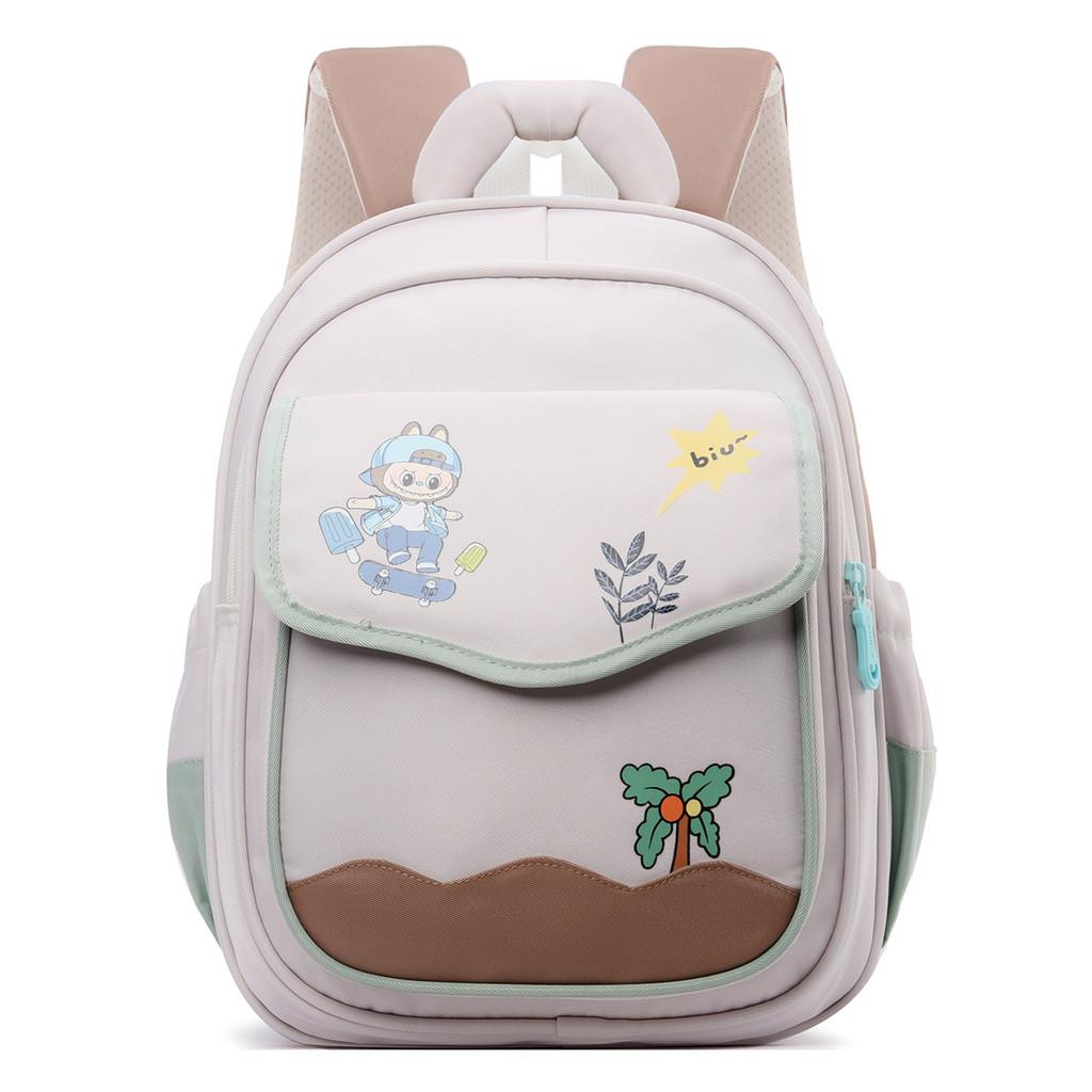Kids School Backpack With Cartoon Pattern And Nylon Material For Preschoolchildren