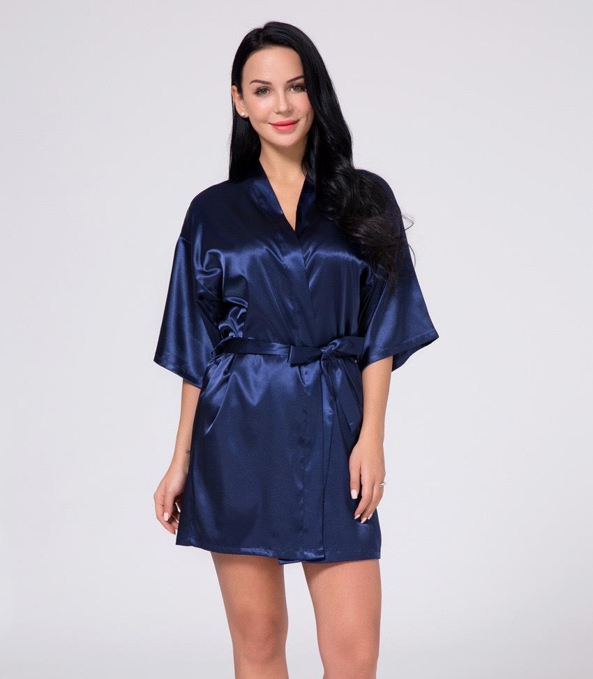New Women's Ice Silk Nightgown Summer Sexy Silk-Like Kimono Robe Homewear Nightwear