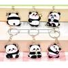 6pcs Stylish Panda Keychain Acrylic Keyring Bag Pendant Animal Lover Accessory Car Interior Decoration Handmade Present