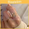 Elegant Korean Style Rabbit Ear Geometric Design Adjustable Ring For Women