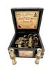 Latón Náutico J. Sextante de trabajo Scott Ship para navegación en caja de madera con dos telescopios adicionales
