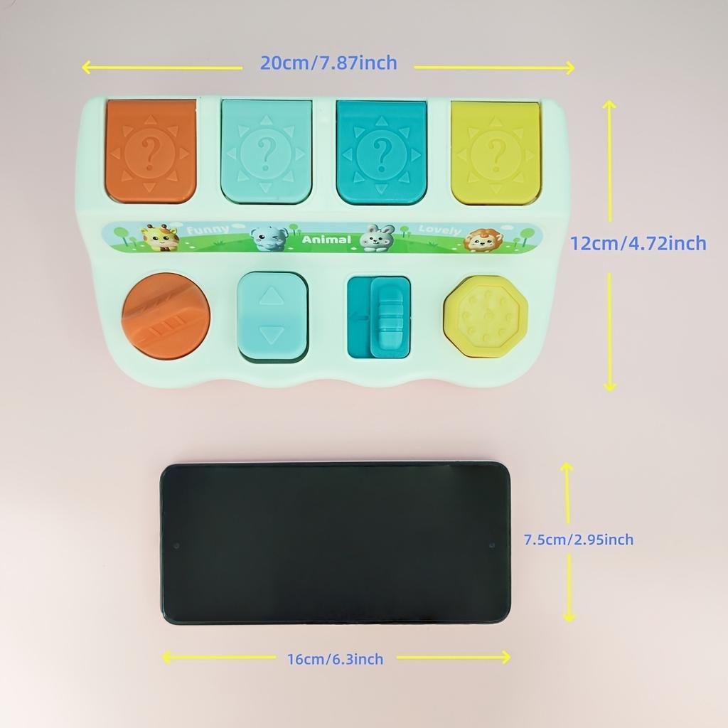 1 Stück Tier-Pop-Up-Spielzeug mit Peekaboo-Schaltern, Frühe pädagogische Lernaktivität für Kleinkinder Baby kognitives Training