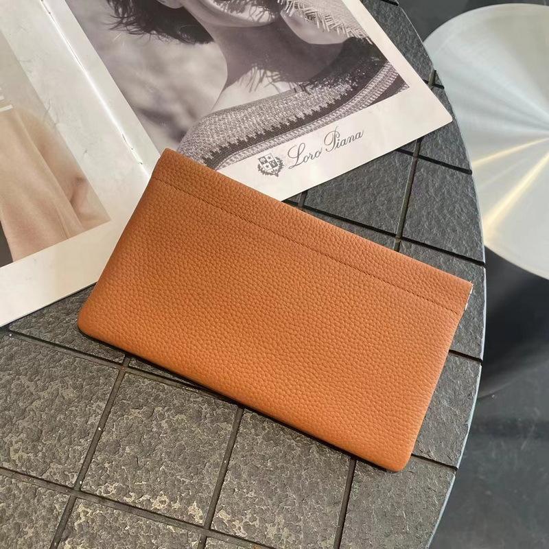 Neue Leder Geldbörse, erste Schicht Rindsleder Litschi-Muster Federklemme, kurzes Münzfach, lange Hand Kosmetiktasche