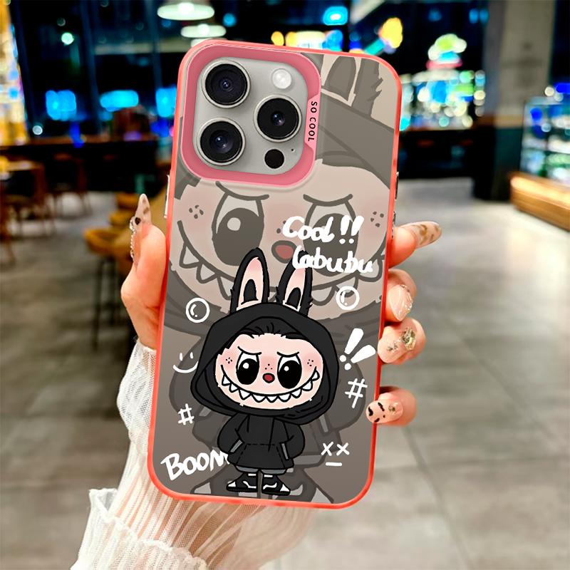 

Модный чехол в стиле Крутой и мрачный Лабубу для серий iPhone 7 X 11 12 13 14 15 16, для серий Samsung A12 A23 A54 S21 S22 S23 S24 S25... Samsung Galaxy A12 розовый