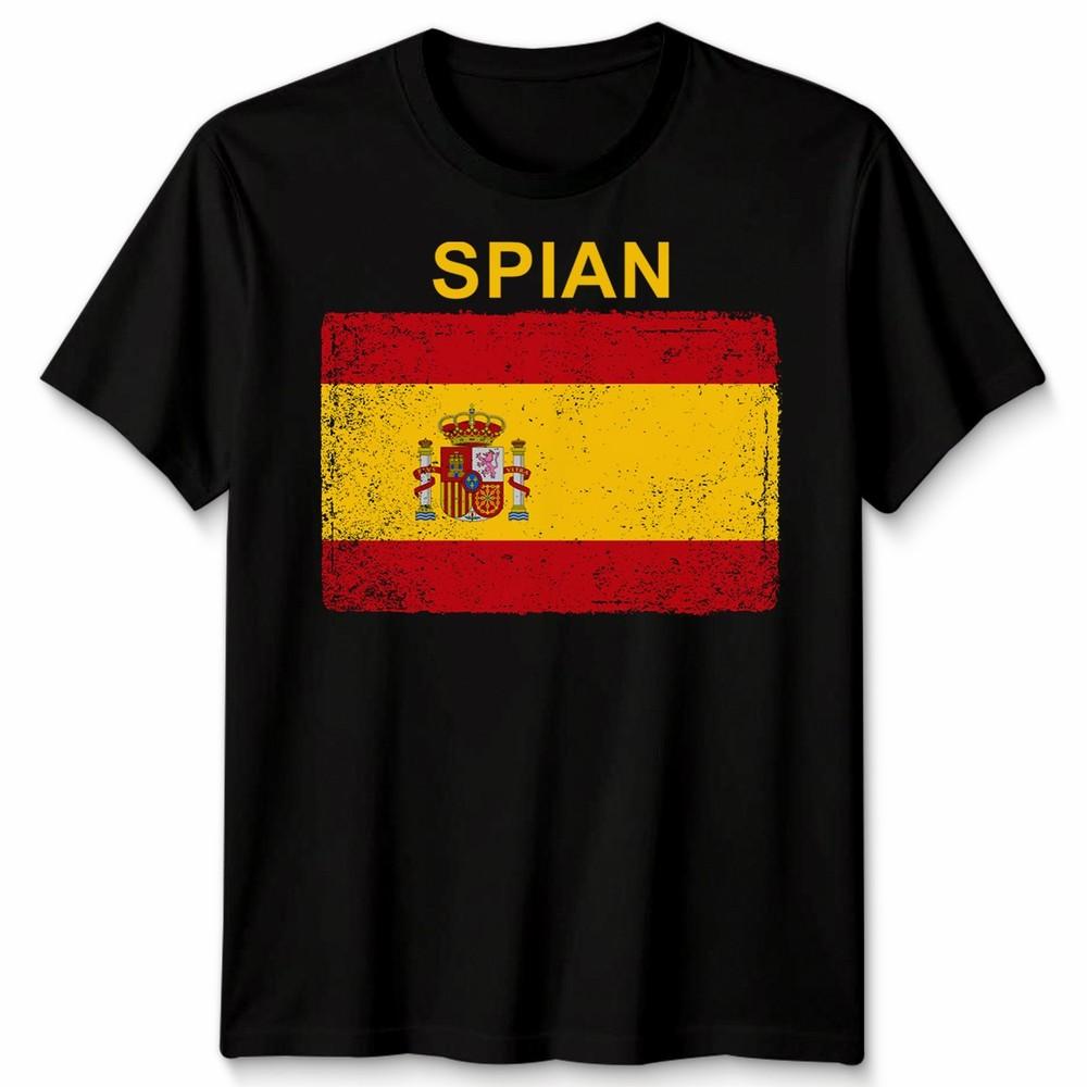 Spain Spanish Day Unisex T Shirts Grunge Flag Country Gift Football Novelty