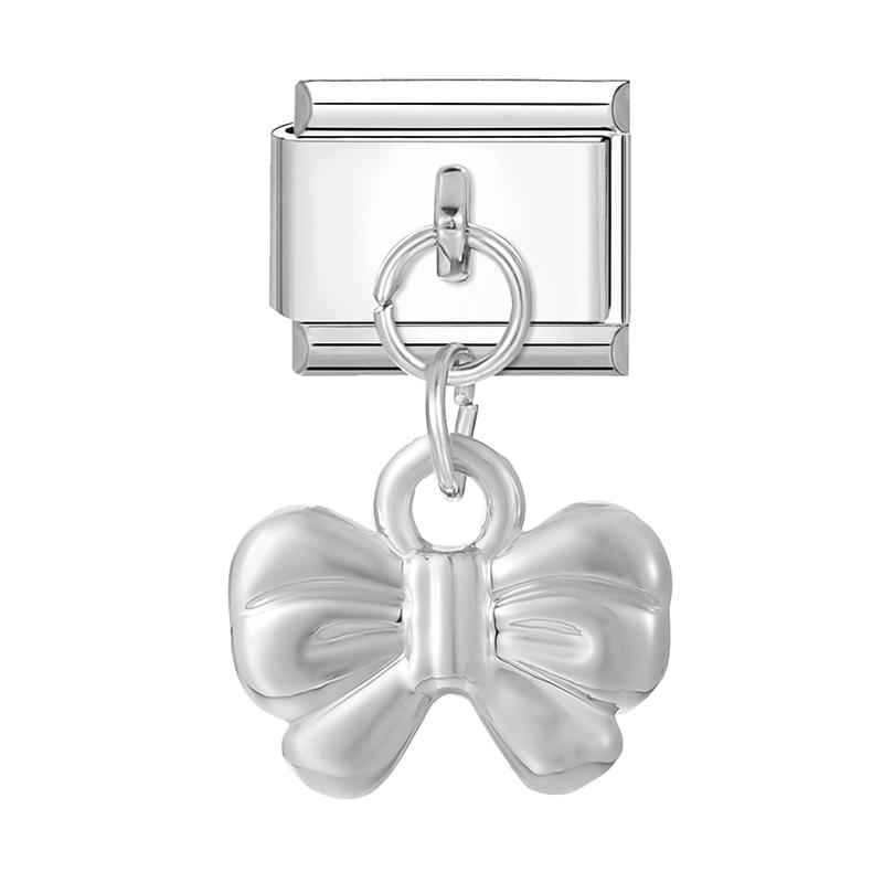Fashion Heart Lips Bow Knot Feet Fishbone Pendant Italian Charm Link Fit 9mm Stainless Steel Bracelet DIY Making Men Women Gifts