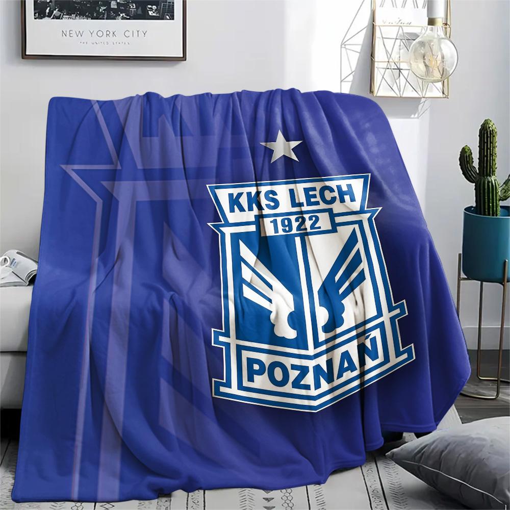 1Pc Lech Poznań Print Flannel Blanket High Quality Warm Comfortable Cover for All Seasons Perfect for Gifts Home Decor