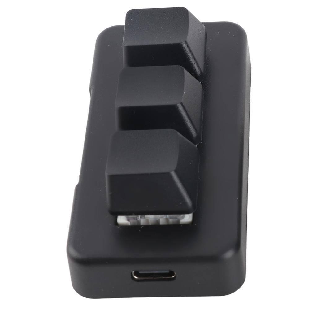 3 Key Keypad RGB Backlit 3 Keys USB Interface Mini Mechanical Programmable Plug and Play Macro Keypad for Computer