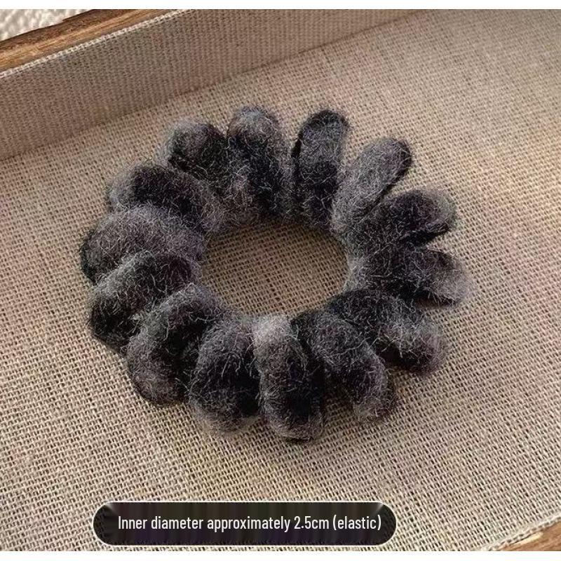 Korean Leopard Print Plush Elastic Hair Ties - Autumn/Winter Collection