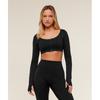 Flow Long Sleeve Crop Top With Cups Gs Black B4c3i Bb2j