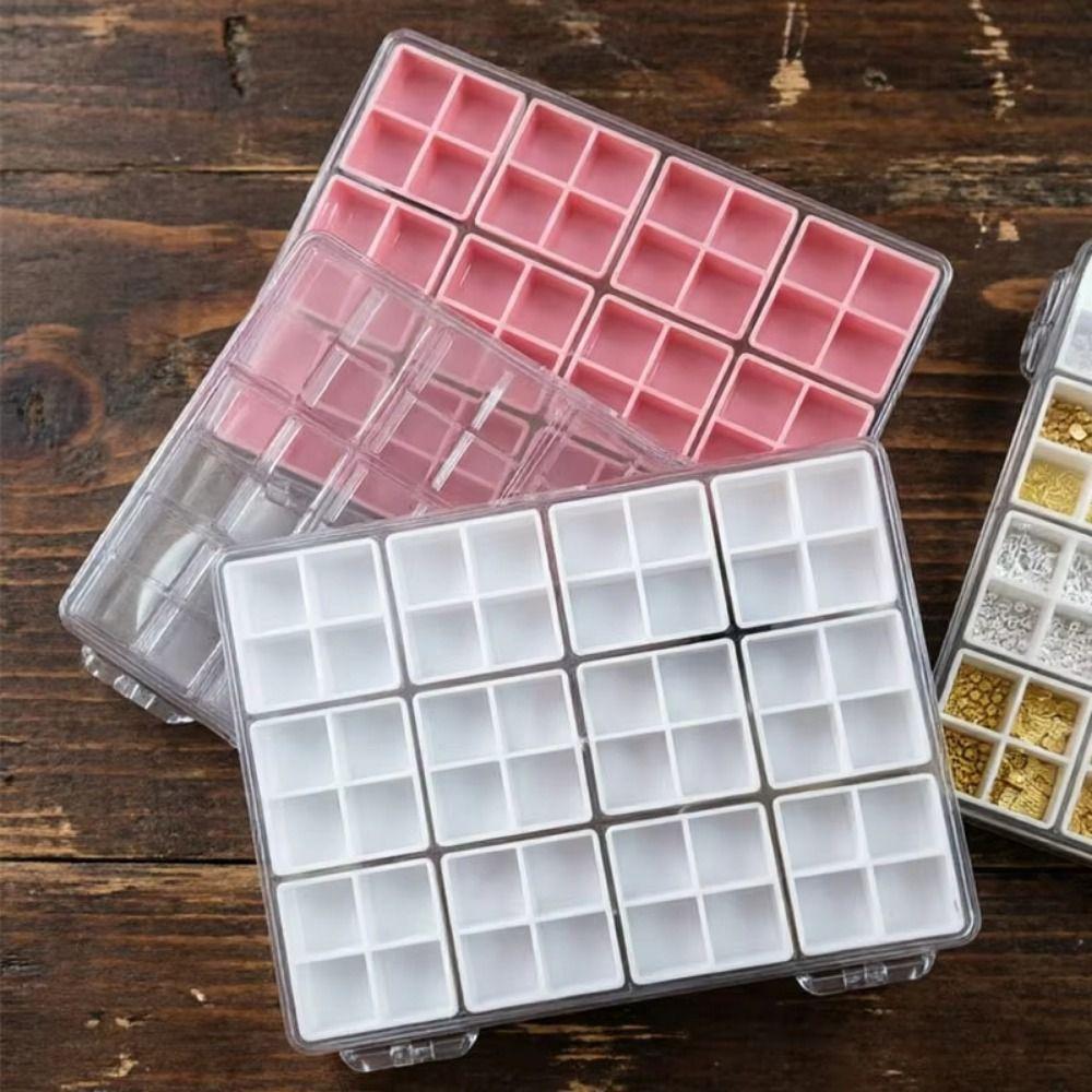 Plastic Nail Charms Case Detachable Grids Jewelry Organizing Box  Nail Rhinestone