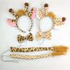 Festival Party Hairy Giraffe Hair Hoop Tail Tie Set Headband Halloween Christmas Costume Cosplay Headwear
