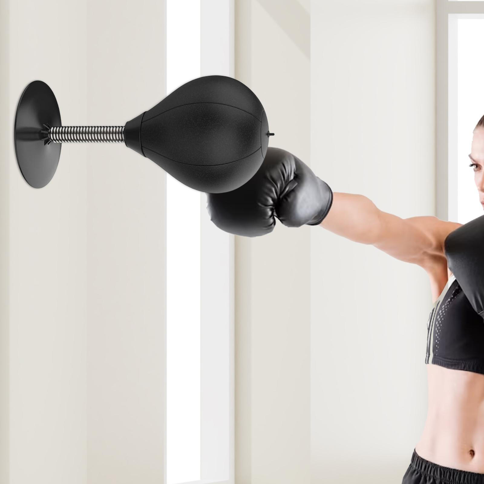 Настольный скоростной боксерский мешок Спортивный тренер Мяч Настольная боксерская груша для домашнего спортзала, офиса Black