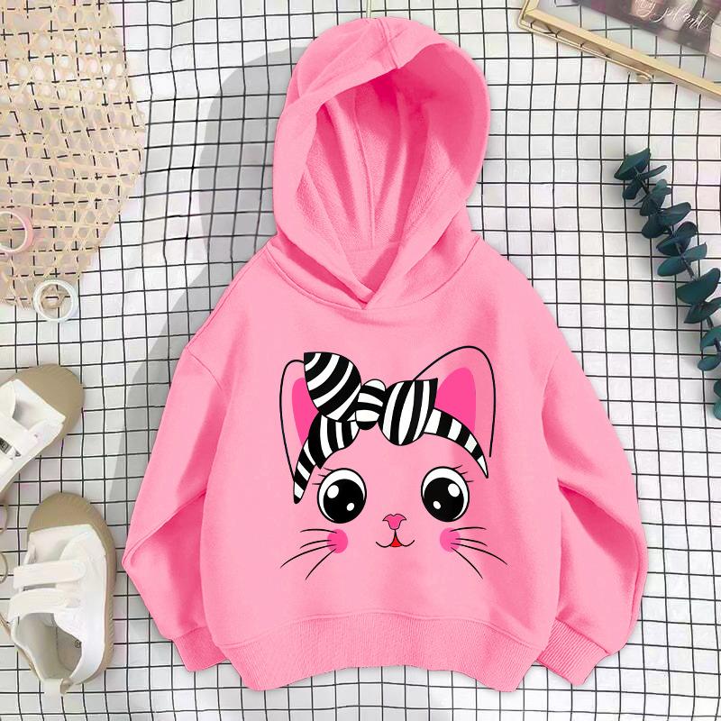 Girls' Shoulder Sweater Hooded Long-sleeved Loose Sweatshirt Casual Comfortable Hoodies Sweatshirts Girls