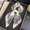 Classic Blue Print Silk Square Scarf Women's Fashionable and Versatile High-end Scarfs Bag Clothing Accessories 70cm Kerchief